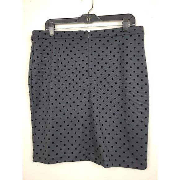 LOFT Womens Pencil Skirt Size 12 Petite Gray Polka Dot Textured Ponte Carrier - Picture 3 of 7